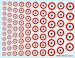 French roundels Armée de l'air 1943-82 diameter from 7 to 16 mmm bd11