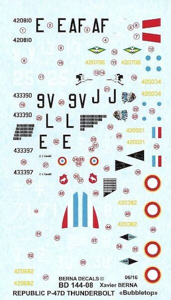 Republic P-47D Bubbletop French 1944-45 (8+1 schemes)  BD144-08