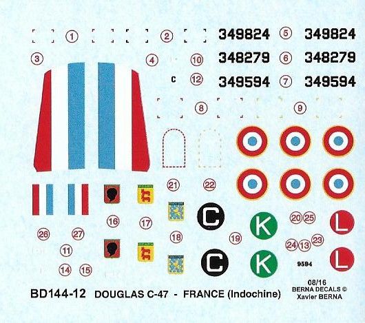 Douglas C47 Dakota French AF Indochina  BD144-12