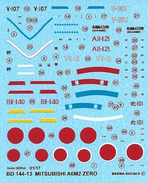 Mitsubishi ZERO A6M2 Model 21(6 schemes)  BD144-13