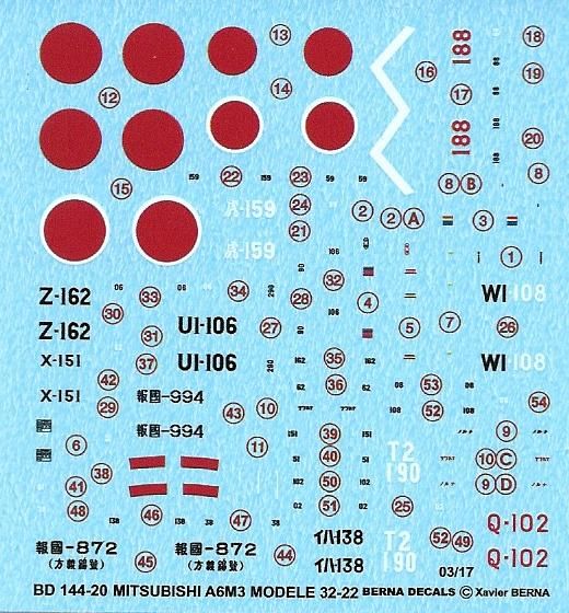 Mitsubishi ZERO A6M3 Model 22-32  BD144-20