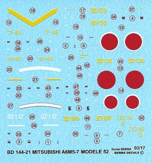 Mitsubishi ZERO A6M5-7 Model 52-63 BD144-21