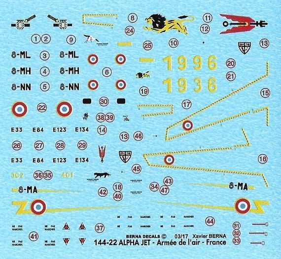 Dassault Alpha Jet 8-MA (special scheme 60 years) (4 schemes)  BD144-22