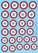 French roundels Armée de l'air 1935-40 diameter 17 to 22 mm bd17
