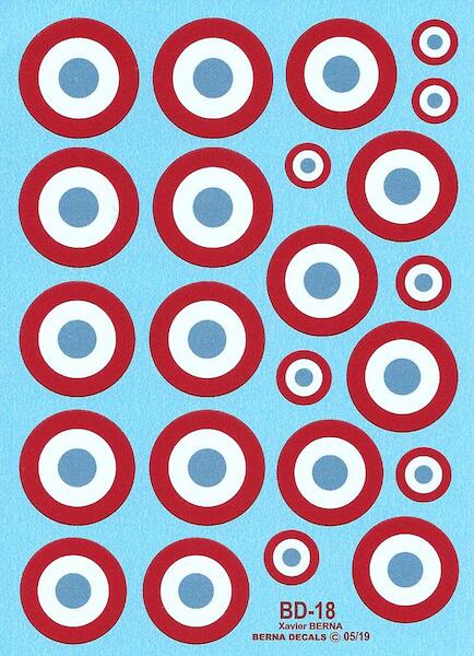 French roundels Armée de l'air 1935-40 diameter 12 and 25 mm bd18