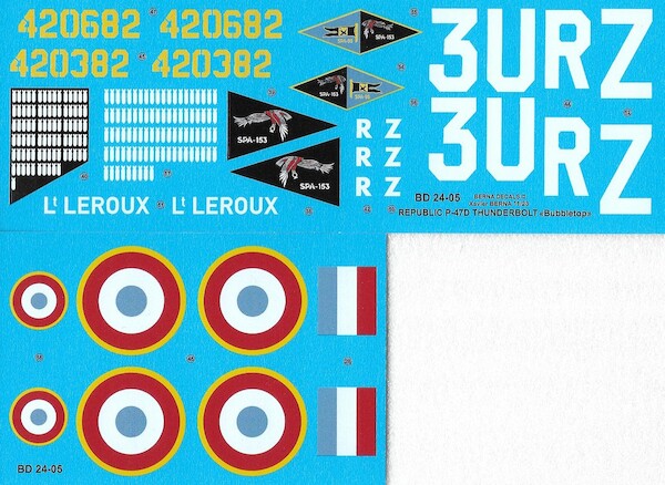 Republic P-47D Thunderbolts in French Service 1944-45: 'Navarre' (2 schemes) BD24-05