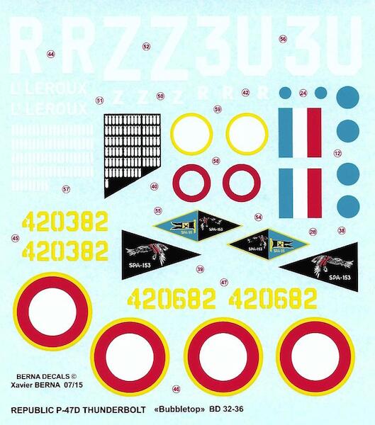 Republic P-47D Thunderbolt  Bubbletop French 1944-45  'Navarre'  BD32-36