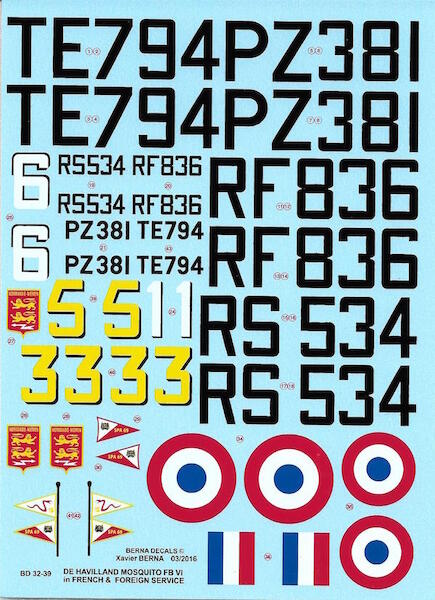 De Havilland Mosquito FB Mk VI in French Service  BD32-39