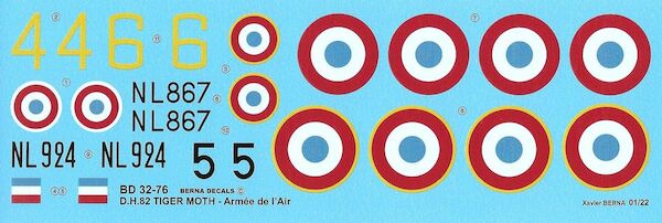 French De Havilland D.H.82 Tiger Moth BD32-76
