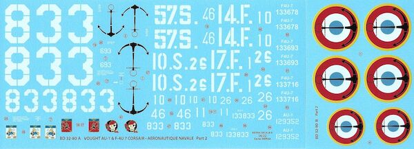 Vought AU-1 & F4U-7 Corsair Aéronavale  (5 schemes)  BD32-80