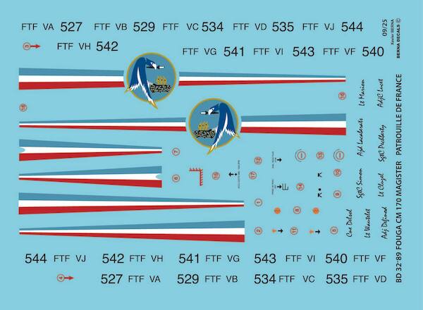 Fouga CM170 Magister "Patrouille de France 1968 "  (For the DACO Kit)  BD32-89