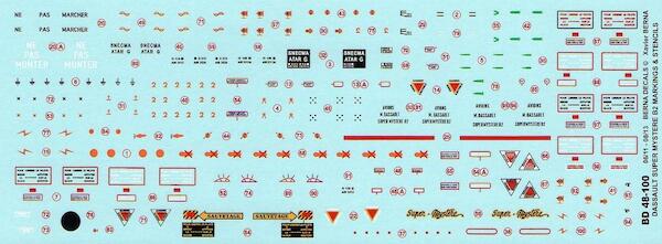 Stencils & markings Dassault Super Mystere B2  BD48-100