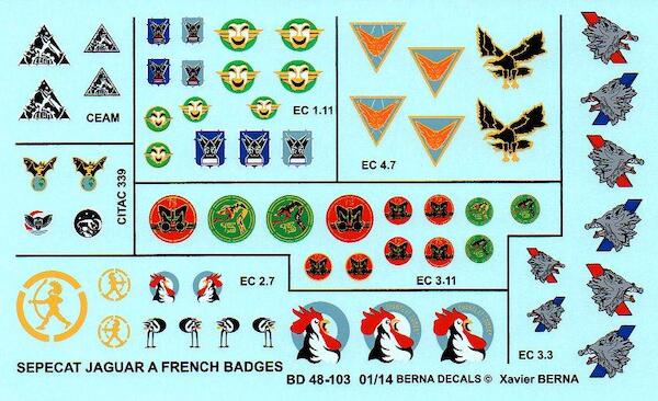 Badges for French Sepecat Jaguar A & E Part 1  BD48-103