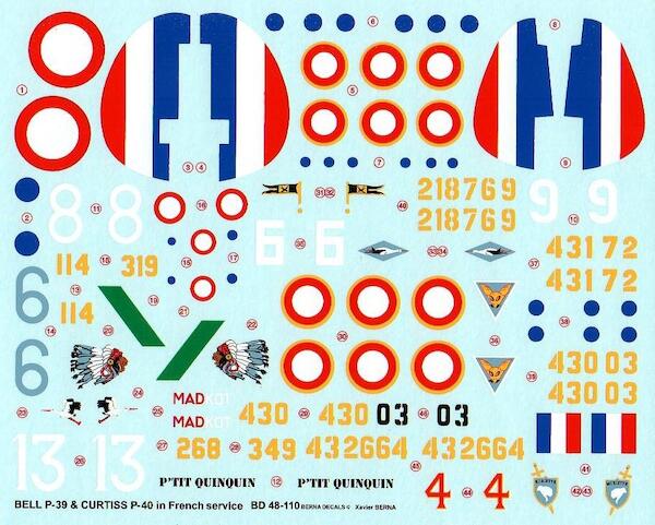 Bell P-39 Airacobra and Curtiss P-40 Warhawk in French service  BD48-110