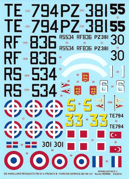 De Havilland Mosquito FB Mk VI in French & Foreign Service  BD48-121