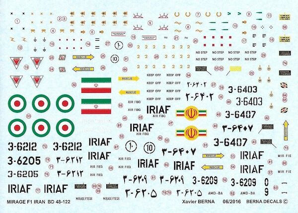 Dassault Mirage F1C & F1B (Iran Air Force) (5 schemes) BD48-122