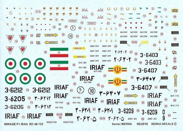 Dassault Mirage F1C & F1B (Iran Air Force) (5 schemes)  BD48-122