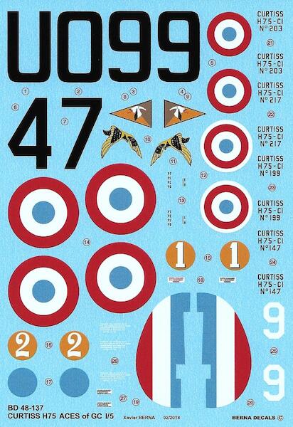 Curtiss H75 Hawk (Aces of the GC I/5 French Air Force ) BD48-137