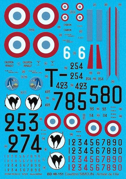 Caudron C.635 Simoun French Armee de l'Air (4 schemes)  BD48-151