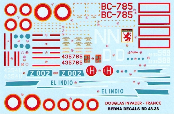 Douglas B26 Invader (French AF Indochina, Algeria and CEV Brétigny (4 décorations) BD48-38M