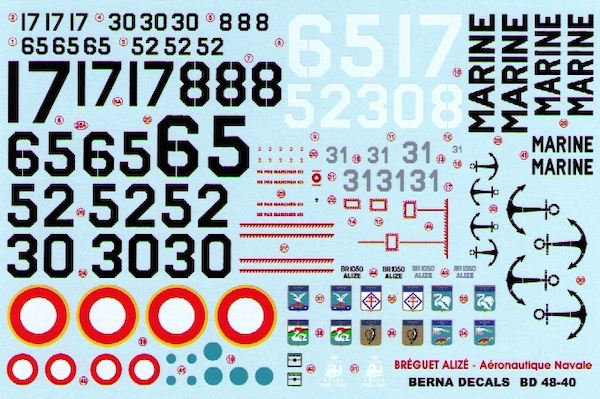 Bréguet Alizé (Aeronavale Flotille 4F, 6F, 9F, 3S, 10S, 59S (7 décorations) BD48-40