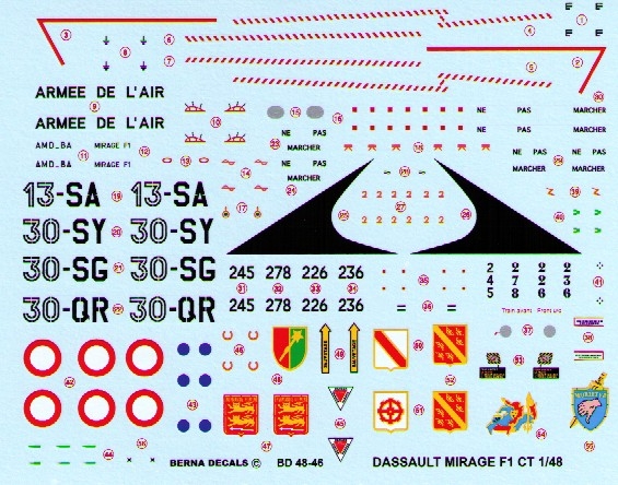 Dassault Mirage F1CT (13-SA, 30-SY, 30-SG, 30-QR) BD48-46