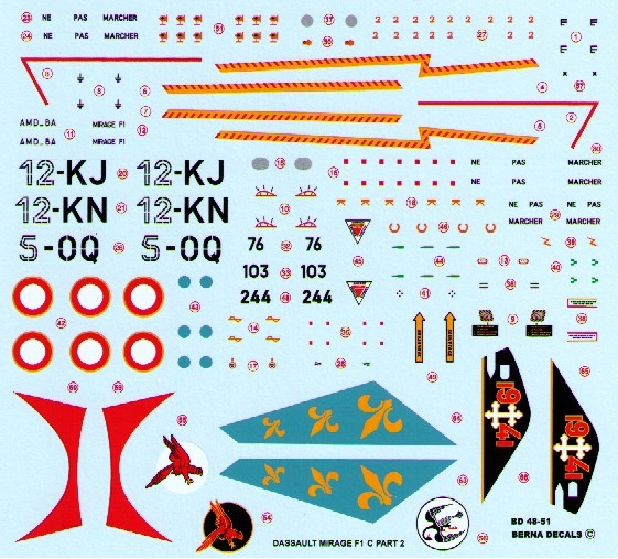 Dassault Mirage F1C Part 2 (12-KJ, 12-KN, 5-OQ (3 schemes)) BD48-51