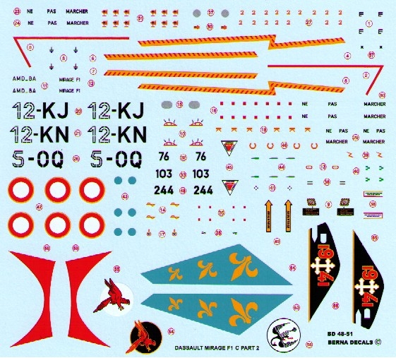 Dassault Mirage F1C Part 2 (12-KJ, 12-KN, 5-OQ (3 schemes))  BD48-51