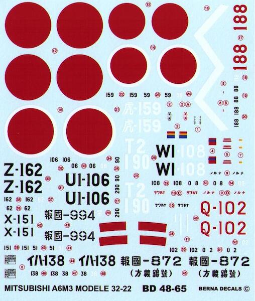 Mitsubishi ZERO A6M3 Model 22-32  BD48-65