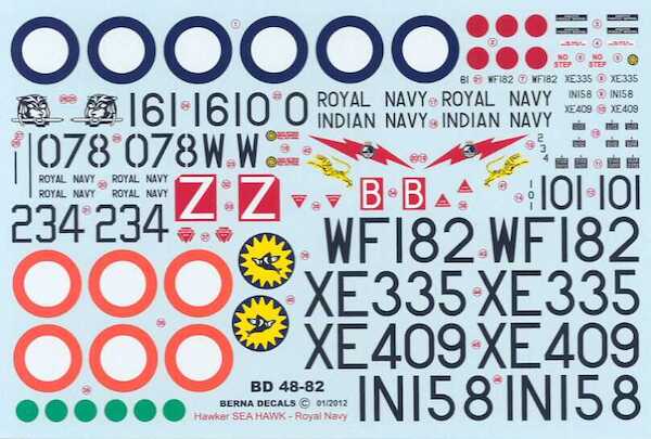 Hawker Sea Hawk (Royal Navy (3 schemes) & Indian Navy (1 scheme)) BD48-82
