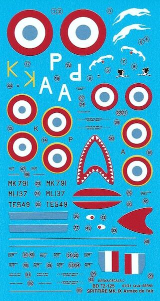 Supermarine Spitfire LF Mk.IX French in Indochina (3 schemes) BD72-125