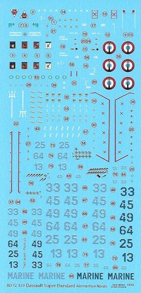 Dassault Super Etendard Aeronavale  (7 schemes).  BD72-129
