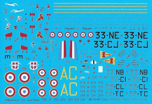 Dassault Mirage IIIR & IIIRD Armée de l'air   (8 schemes).  BD72-141