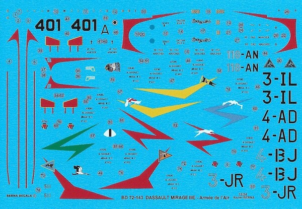 Mirage IIIE - In Natural Metal - (' L armee de l'air ) (REISSUE!) BD72-143