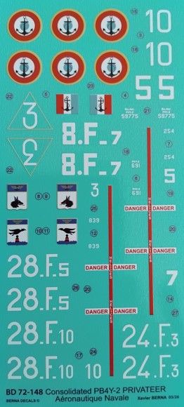 French Consolidated PB4Y-2 Privateer in Indochina  (4 schemes).  BD72-148