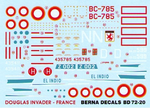 Douglas B26 Invader (French AF Indochina, Algeria and CEV Brtigny (4 dcorations)  bd72-20