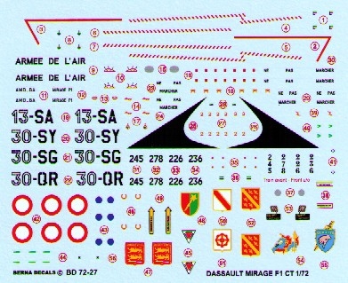 Dassault Mirage F1CT (13-SA, 30-SY, 30-SG, 30-QR)  BD72-27