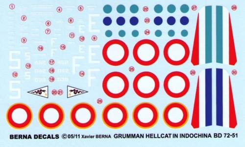 Grumman F6F-5 Hellcat armee de l'air in indochina (4 schemes)  BD72-51