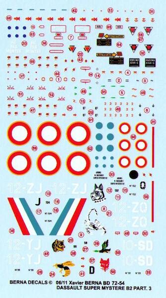 Dassault Super Mystere B2 Part 3 : N154 12-ZJ & N132 12-ZQ "Cornouailles", N99 12-YJ "Cambresis" & N59 10-SD "Valois"  BD72-54