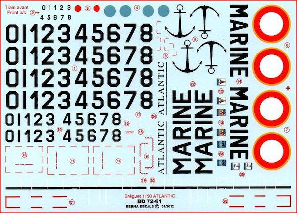 Breguet Atlantic (Flotilles 21F, 22F, 23F & 24F 1980 Aeronavale) (4 schemes) BD72-61