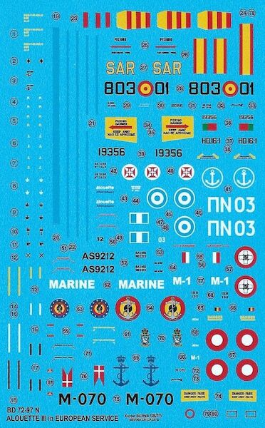 Sud Aviation Alouette III European Air Forces (REVISED)  BD72-97N