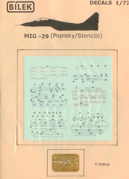 Mikoyan MiG29 Fulcrum stencils and P/E set  BID-72915