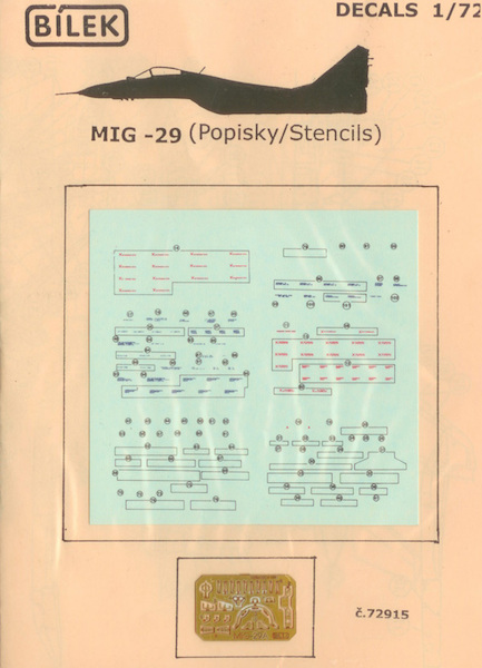 Mikoyan MiG29 Fulcrum stencils and P/E set BID-72915