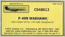 Curtiss P40N Warhawk resin Cockpit set (Hasegawa) CS48013