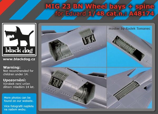 Mikoyan MiG23BN Flogger wheels bays+ spine (Trumpeter) A48174