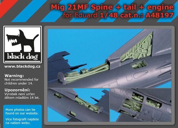 Mikoyan Mig21MF spine+tail+engine (Eduard) A48197