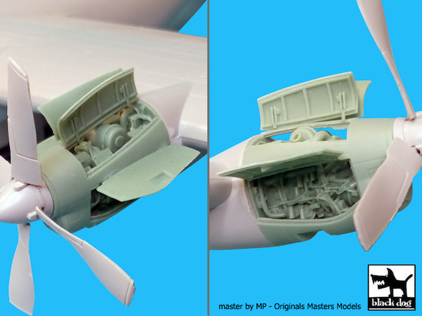 AC130H Hercules engine set 2x (Italeri) (should also fit KLU C130H...) A72028
