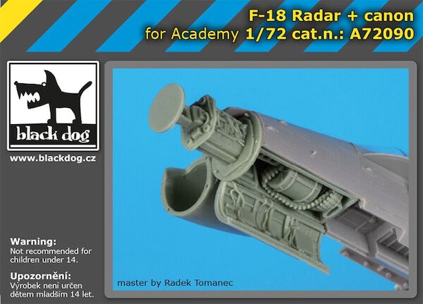 F18 Hornet radar+canon (Academy)  A72090