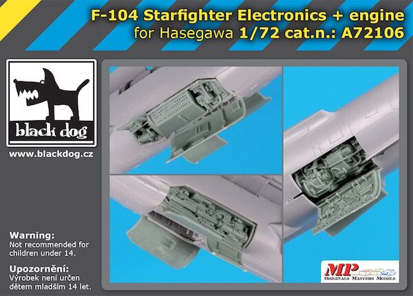 Lockheed F104 Starfighter electronics + engine (Hasegawa) A72106