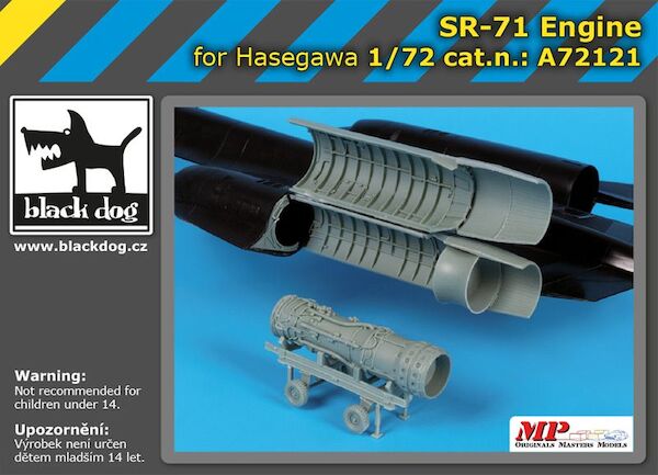 Lockheed SR71 Blackbird engine and trolley (Hasegawa) A72121